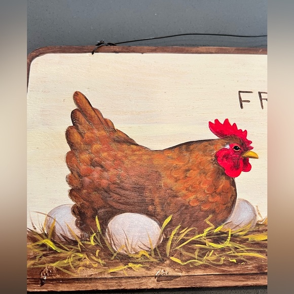 Farm Fresh Eggs Wooden Wall Hanging Sign Chicken Farm Barn Country Cottagecore - Picture 3 of 7